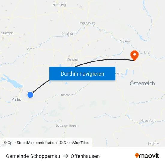 Gemeinde Schoppernau to Offenhausen map