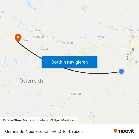 Gemeinde Neunkirchen to Offenhausen map