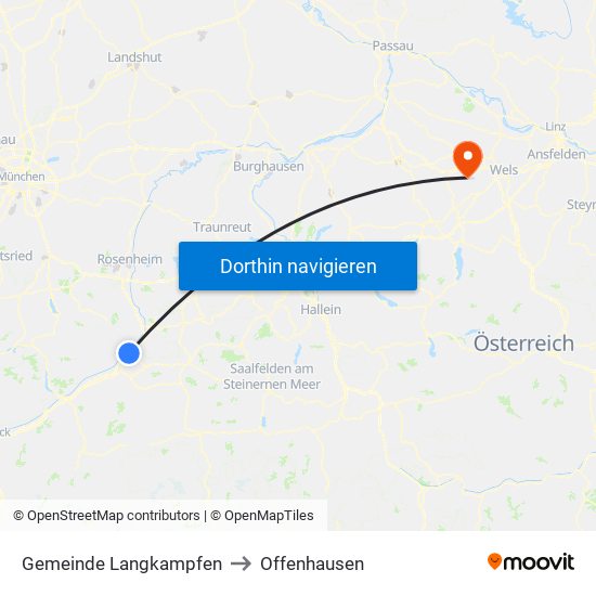 Gemeinde Langkampfen to Offenhausen map
