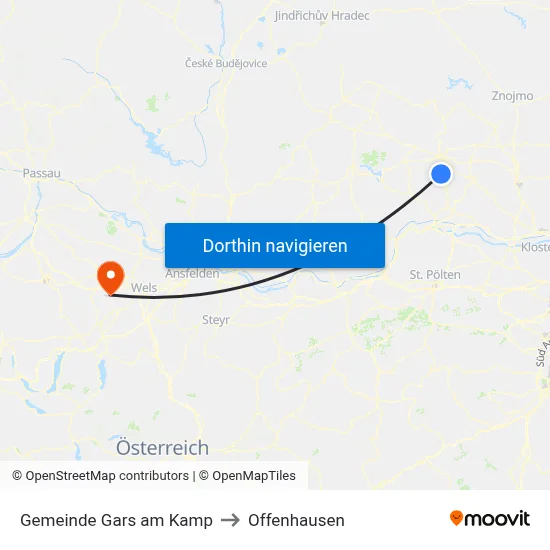 Gemeinde Gars am Kamp to Offenhausen map