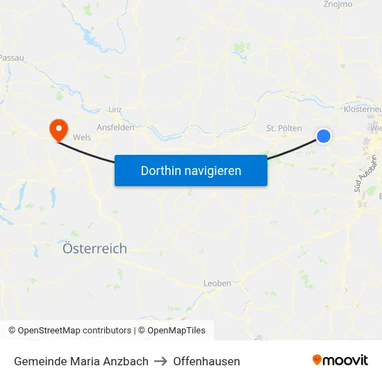 Gemeinde Maria Anzbach to Offenhausen map