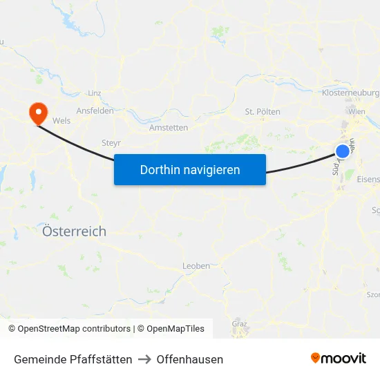 Gemeinde Pfaffstätten to Offenhausen map