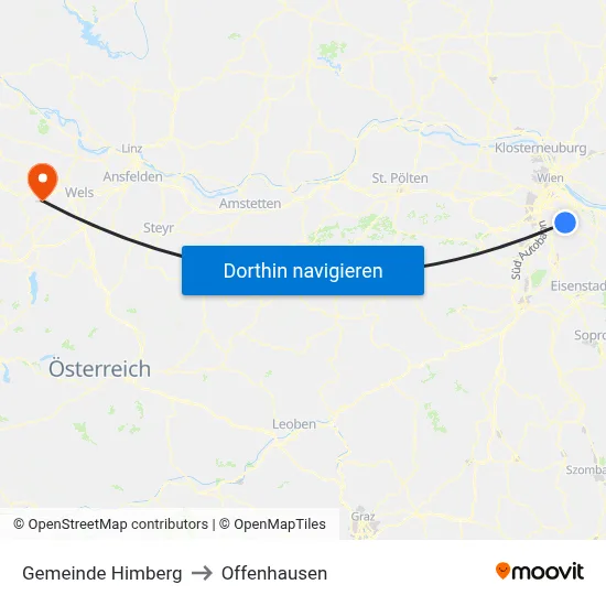 Gemeinde Himberg to Offenhausen map