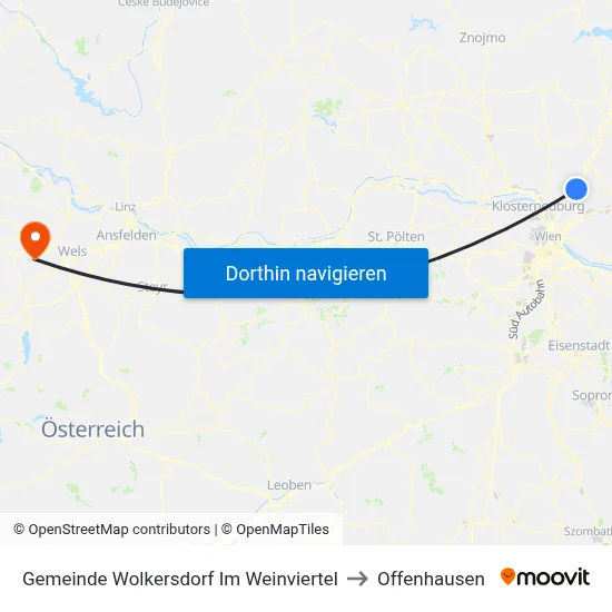 Gemeinde Wolkersdorf Im Weinviertel to Offenhausen map