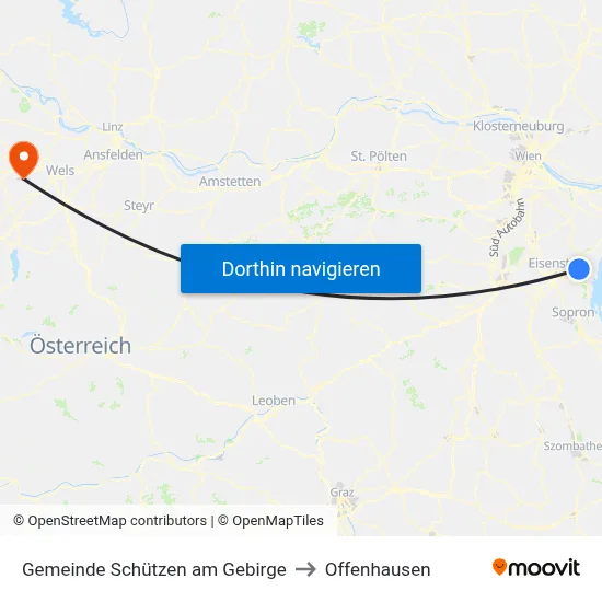 Gemeinde Schützen am Gebirge to Offenhausen map
