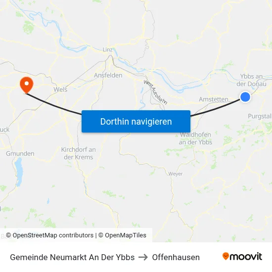 Gemeinde Neumarkt An Der Ybbs to Offenhausen map