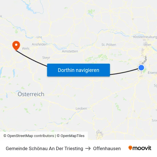 Gemeinde Schönau An Der Triesting to Offenhausen map