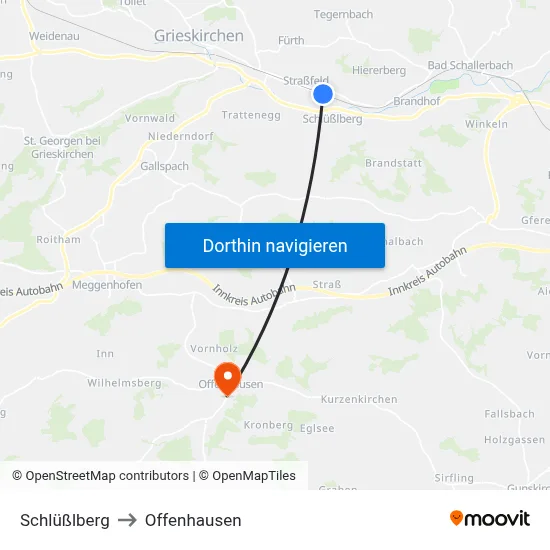 Schlüßlberg to Offenhausen map