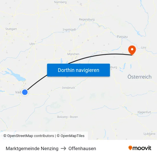 Marktgemeinde Nenzing to Offenhausen map