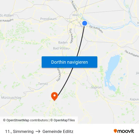 11., Simmering to Gemeinde Edlitz map