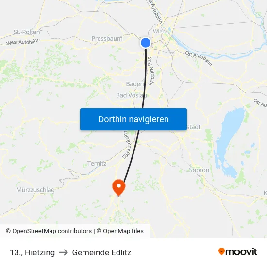 13., Hietzing to Gemeinde Edlitz map