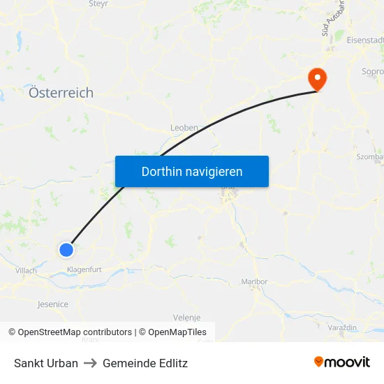 Sankt Urban to Gemeinde Edlitz map