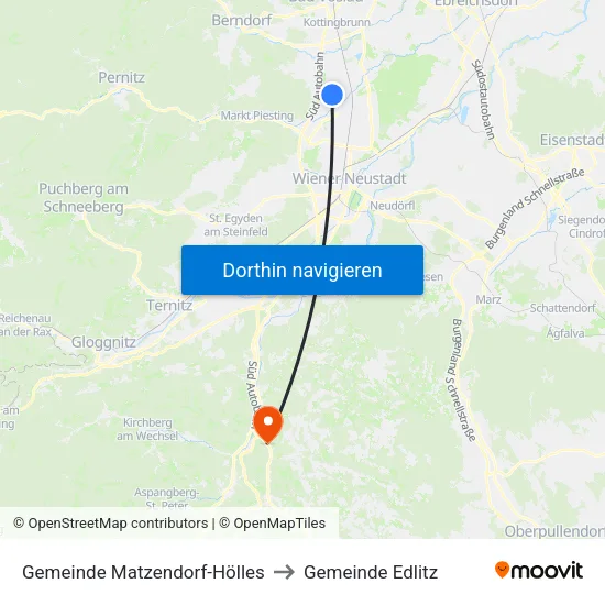 Gemeinde Matzendorf-Hölles to Gemeinde Edlitz map