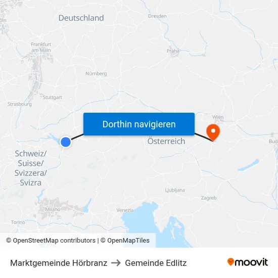 Marktgemeinde Hörbranz to Gemeinde Edlitz map
