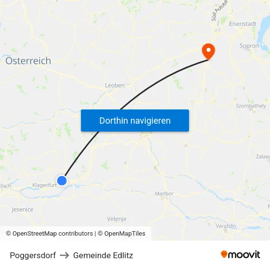 Poggersdorf to Gemeinde Edlitz map