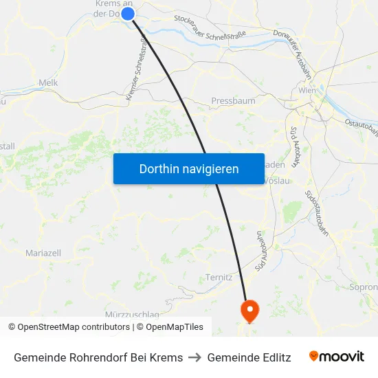 Gemeinde Rohrendorf Bei Krems to Gemeinde Edlitz map