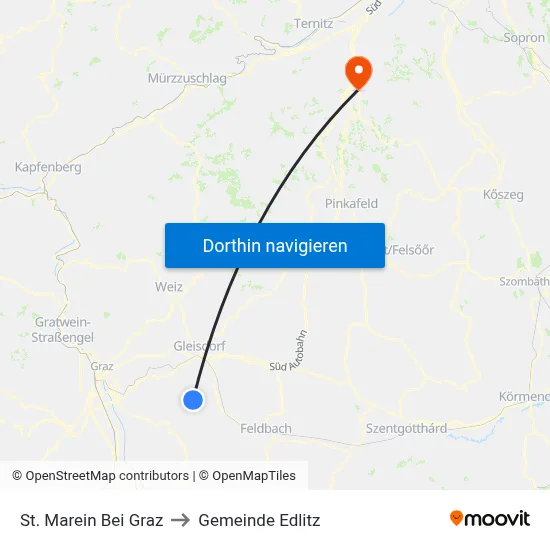 St. Marein Bei Graz to Gemeinde Edlitz map