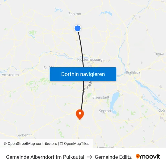 Gemeinde Alberndorf Im Pulkautal to Gemeinde Edlitz map