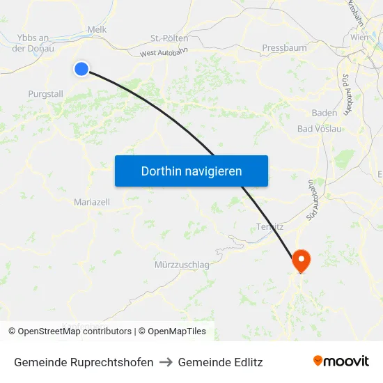 Gemeinde Ruprechtshofen to Gemeinde Edlitz map
