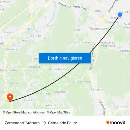 Zemendorf-Stöttera to Gemeinde Edlitz map
