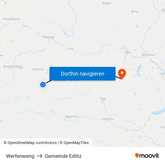 Werfenweng to Gemeinde Edlitz map