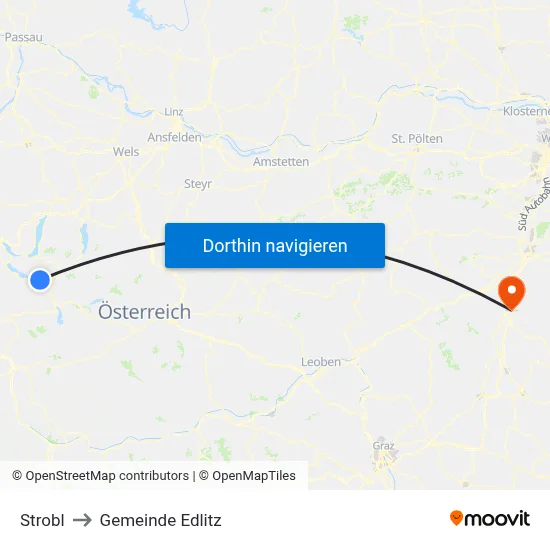Strobl to Gemeinde Edlitz map