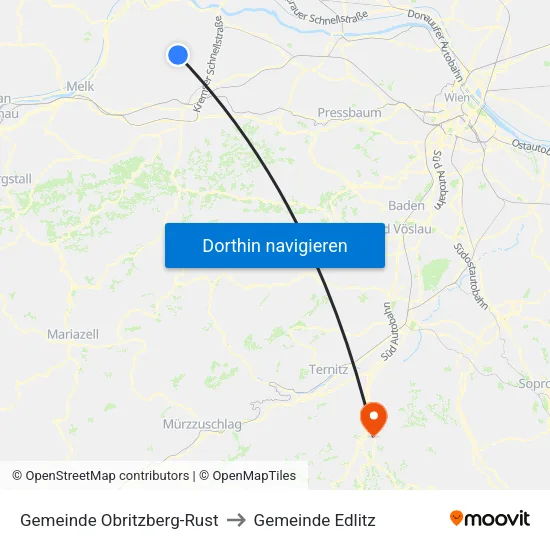 Gemeinde Obritzberg-Rust to Gemeinde Edlitz map