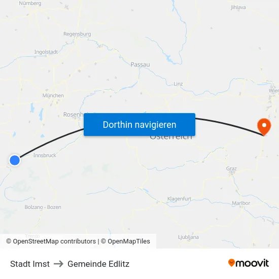 Stadt Imst to Gemeinde Edlitz map