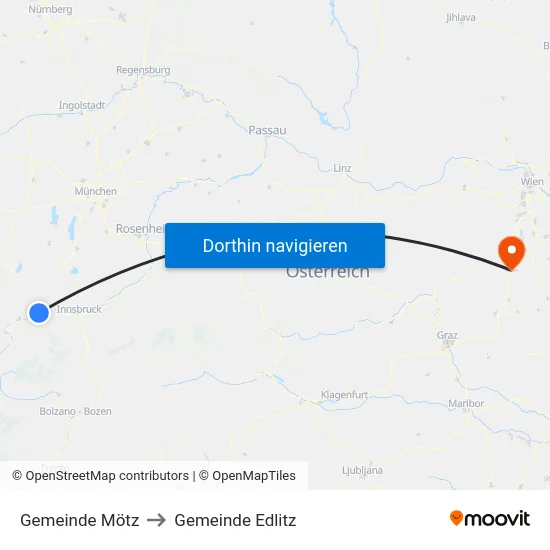 Gemeinde Mötz to Gemeinde Edlitz map
