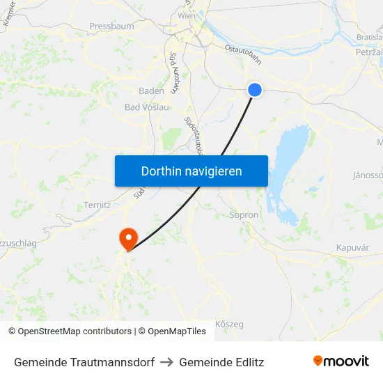 Gemeinde Trautmannsdorf to Gemeinde Edlitz map