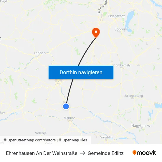 Ehrenhausen An Der Weinstraße to Gemeinde Edlitz map