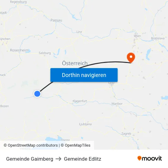 Gemeinde Gaimberg to Gemeinde Edlitz map