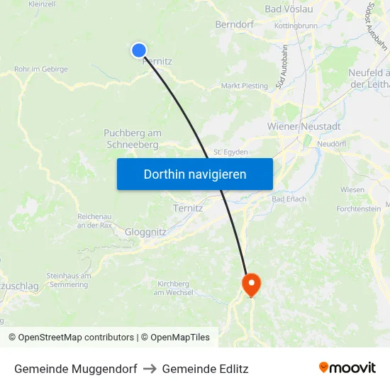 Gemeinde Muggendorf to Gemeinde Edlitz map