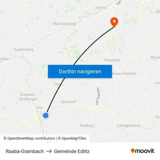 Raaba-Grambach to Gemeinde Edlitz map