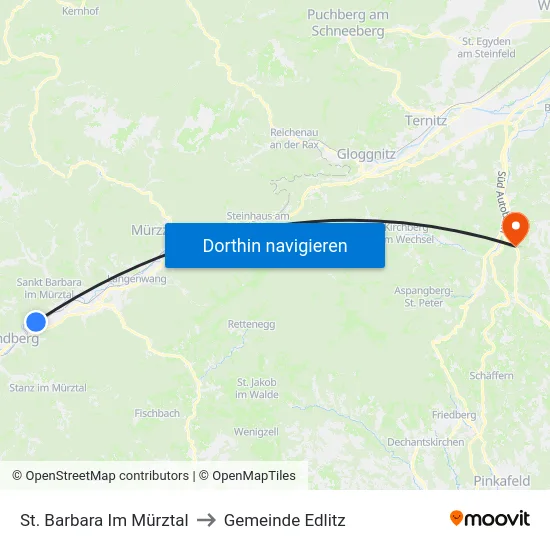 St. Barbara Im Mürztal to Gemeinde Edlitz map