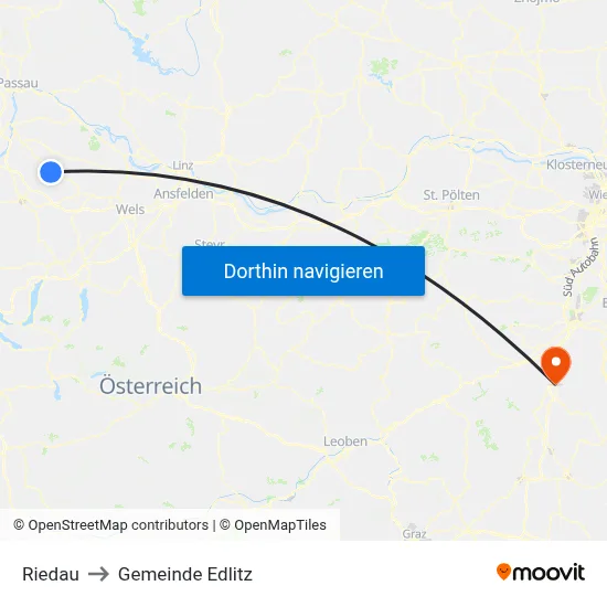 Riedau to Gemeinde Edlitz map