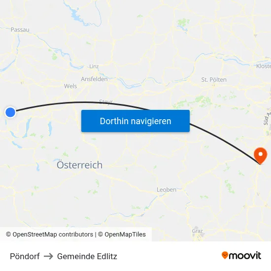 Pöndorf to Gemeinde Edlitz map