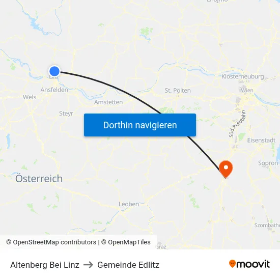 Altenberg Bei Linz to Gemeinde Edlitz map