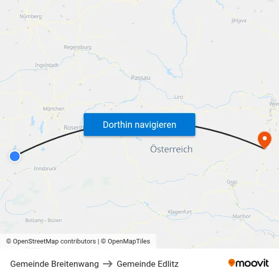 Gemeinde Breitenwang to Gemeinde Edlitz map