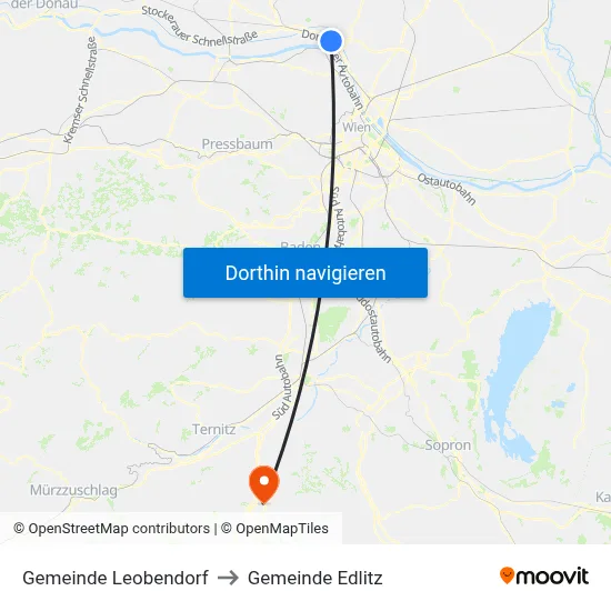 Gemeinde Leobendorf to Gemeinde Edlitz map