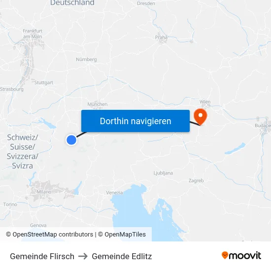 Gemeinde Flirsch to Gemeinde Edlitz map