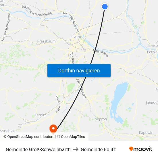 Gemeinde Groß-Schweinbarth to Gemeinde Edlitz map