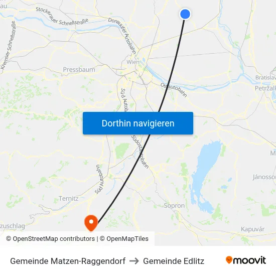 Gemeinde Matzen-Raggendorf to Gemeinde Edlitz map