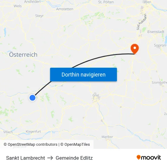 Sankt Lambrecht to Gemeinde Edlitz map