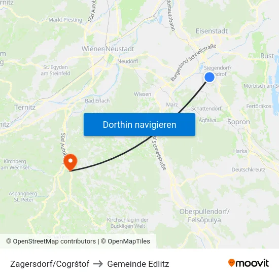 Zagersdorf/Cogrštof to Gemeinde Edlitz map