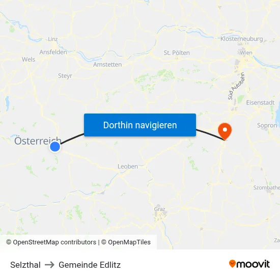Selzthal to Gemeinde Edlitz map