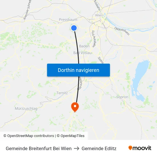 Gemeinde Breitenfurt Bei Wien to Gemeinde Edlitz map