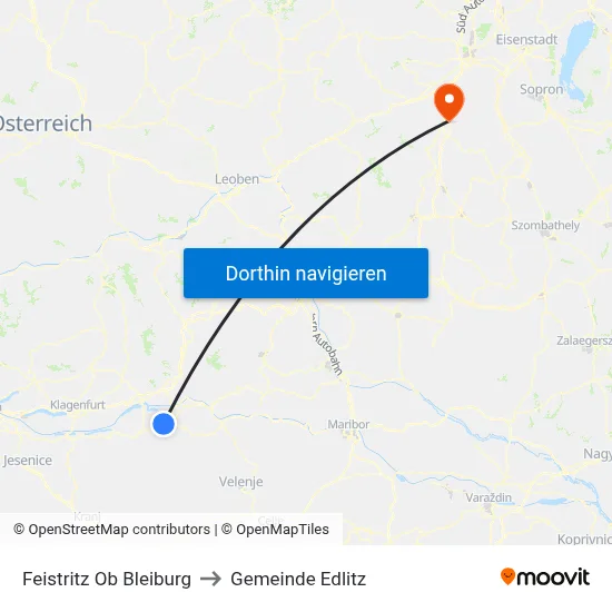 Feistritz Ob Bleiburg to Gemeinde Edlitz map