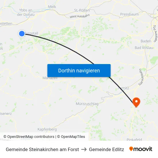 Gemeinde Steinakirchen am Forst to Gemeinde Edlitz map