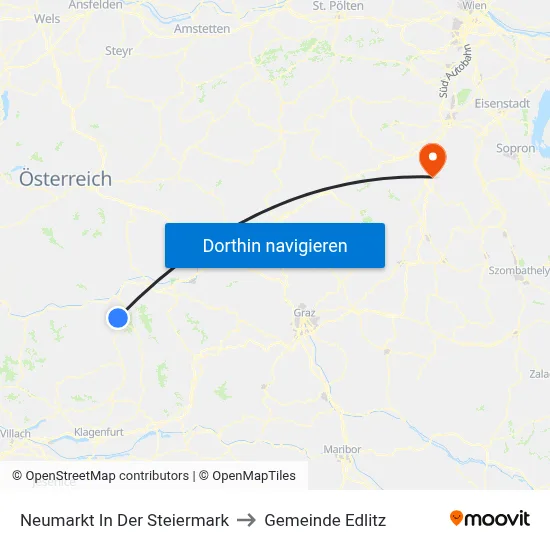 Neumarkt In Der Steiermark to Gemeinde Edlitz map